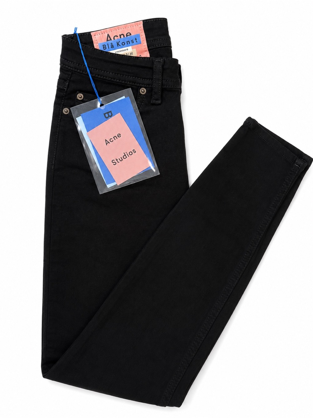 Acne Studios Blå Konst Climb Stay Black Skinny Stretch Jeans NWT